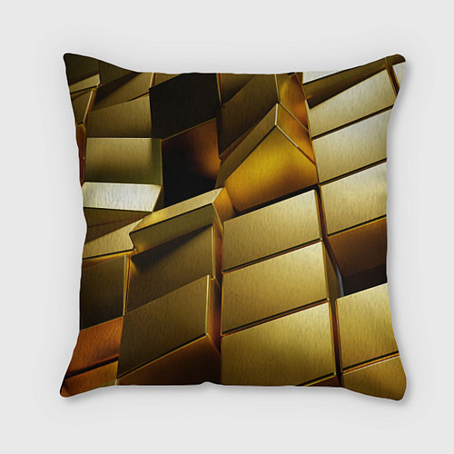 Подушка квадратная Золото / 3D-принт – фото 1