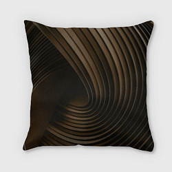 Подушка квадратная Тёмное-золотые пластины во тьме, цвет: 3D-принт