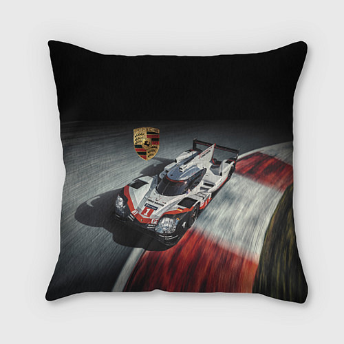 Подушка квадратная Porsche - racing team - motorsport / 3D-принт – фото 1