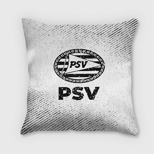 Подушка квадратная PSV с потертостями на светлом фоне / 3D-принт – фото 1