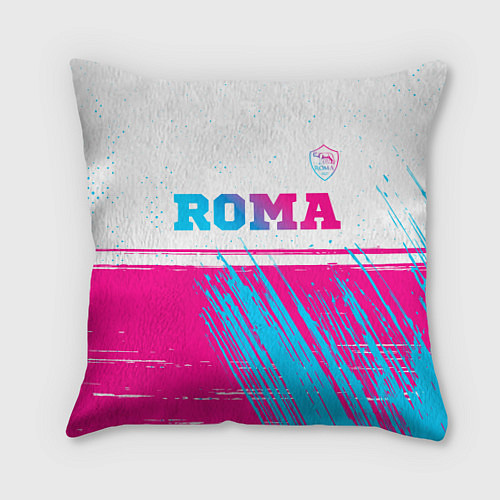 Подушка квадратная Roma neon gradient style: символ сверху / 3D-принт – фото 1