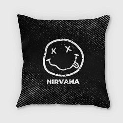 Подушка квадратная Nirvana с потертостями на темном фоне, цвет: 3D-принт