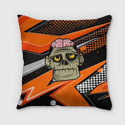 Подушка квадратная Зомби с мозгами, цвет: 3D-принт