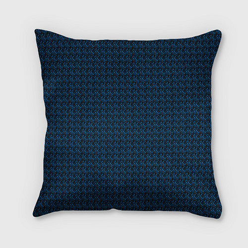 Подушка квадратная Текстура Серьёзный сине-чёрный / 3D-принт – фото 1