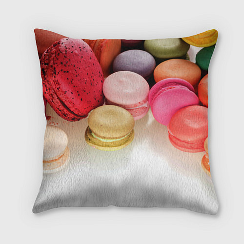 Подушка квадратная Разноцветные макаруны / 3D-принт – фото 1