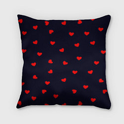 Подушка квадратная Сердечки, цвет: 3D-принт