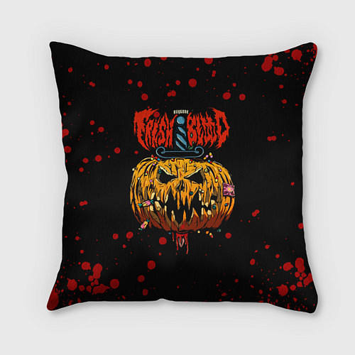Подушка квадратная Кровавая тыква Хэллоуин / 3D-принт – фото 1