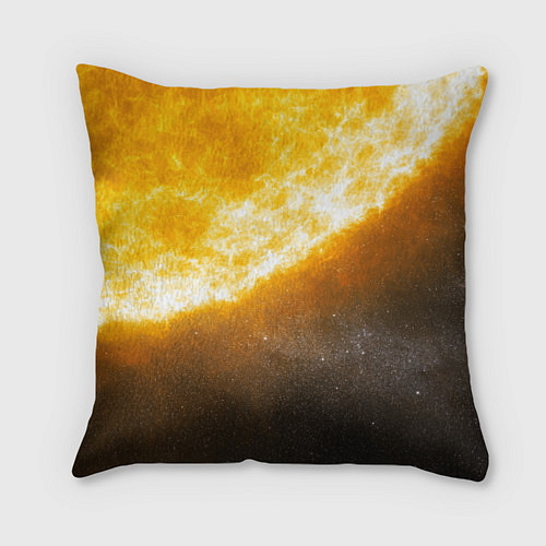 Подушка квадратная Солнце в космосе / 3D-принт – фото 1