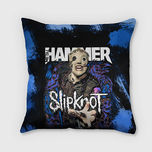 Подушка квадратная Slipknot hammer blue / 3D-принт – фото 1