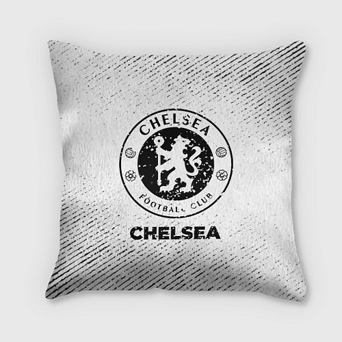 Подушка квадратная Chelsea с потертостями на светлом фоне / 3D-принт – фото 1