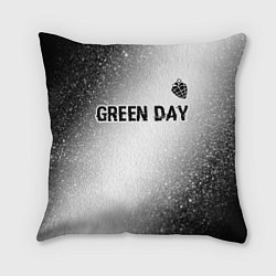 Подушка квадратная Green Day glitch на светлом фоне: символ сверху, цвет: 3D-принт
