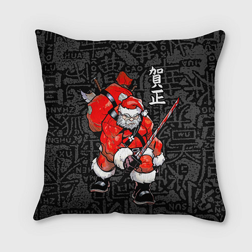 Подушка квадратная Santa Claus Samurai / 3D-принт – фото 1