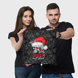 Подушка квадратная Skull in red hat, Santa is not dead, цвет: 3D-принт — фото 2