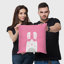 Подушка квадратная Миссис кролик, цвет: 3D-принт — фото 2