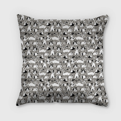 Подушка квадратная Кролики пятнистые / 3D-принт – фото 1