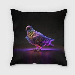 Подушка квадратная Неоновый голубь, цвет: 3D-принт