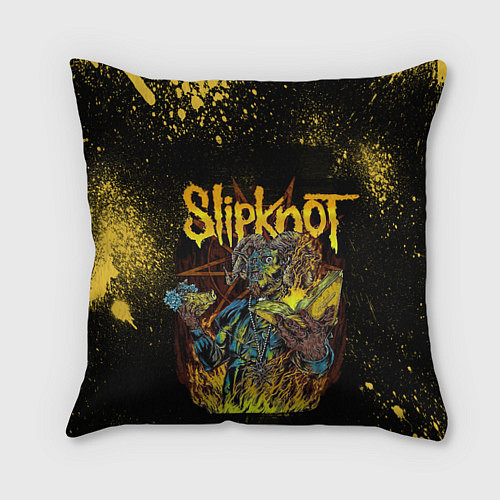 Подушка квадратная Slipknot Yellow Monster / 3D-принт – фото 1