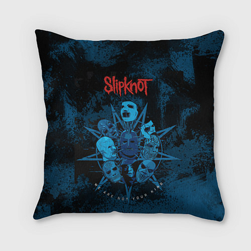 Подушка квадратная Slipknot blue / 3D-принт – фото 1