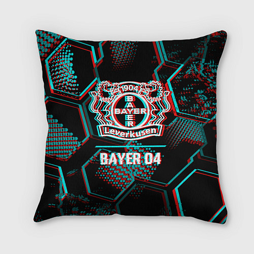 Подушка квадратная Bayer 04 FC в стиле glitch на темном фоне / 3D-принт – фото 1