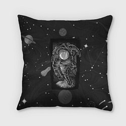 Подушка квадратная Объемный космонавт, цвет: 3D-принт