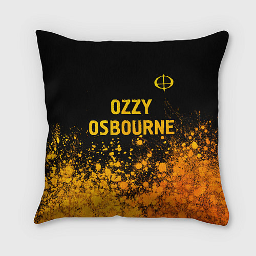 Подушка квадратная Ozzy Osbourne - gold gradient: символ сверху / 3D-принт – фото 1