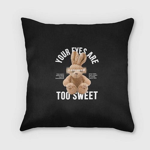Подушка квадратная Rabbit too sweet / 3D-принт – фото 1