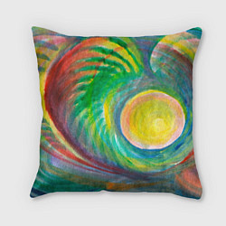 Подушка квадратная Лунная соната абстракция акварель, цвет: 3D-принт