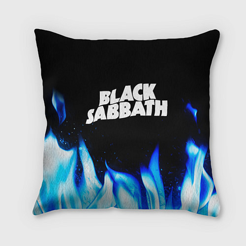 Подушка квадратная Black Sabbath blue fire / 3D-принт – фото 1