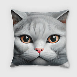 Подушка квадратная Нейросеть: британский кот-подушка