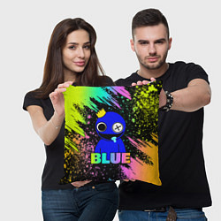 Подушка квадратная Rainbow Friends - Blue, цвет: 3D-принт — фото 2