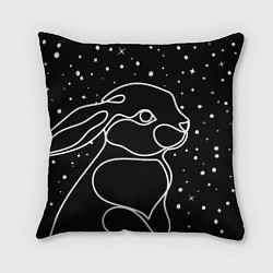 Подушка квадратная Кролик и снегопад, цвет: 3D-принт