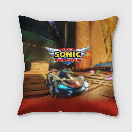 Подушка квадратная Team Sonic racing - hedgehog - video game / 3D-принт – фото 1