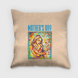 Подушка квадратная Mothers Day - дитя с матерью, цвет: 3D-принт