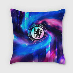 Подушка квадратная Chelsea неоновый космос, цвет: 3D-принт