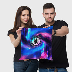 Подушка квадратная Chelsea неоновый космос, цвет: 3D-принт — фото 2