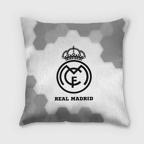 Подушка квадратная Real Madrid sport на светлом фоне / 3D-принт – фото 1