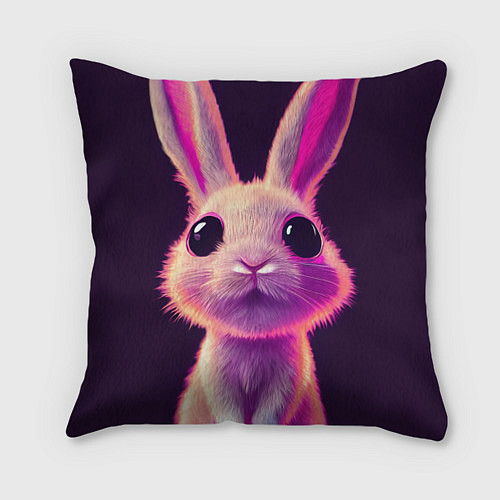 Подушка квадратная Кролик 3Д арт / 3D-принт – фото 1