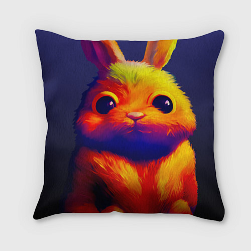 Подушка квадратная Арт кролика / 3D-принт – фото 1