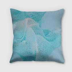 Подушка квадратная Волнообразное голубое множество шаров, цвет: 3D-принт