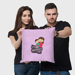 Подушка квадратная Happy Mothers Day - картинка, цвет: 3D-принт — фото 2