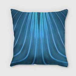 Подушка квадратная Синий полосатый узор для окна, цвет: 3D-принт