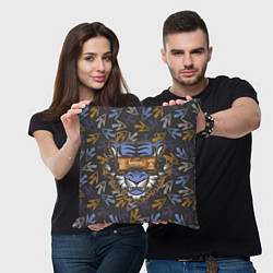 Подушка квадратная Тигр в киберочках, цвет: 3D-принт — фото 2