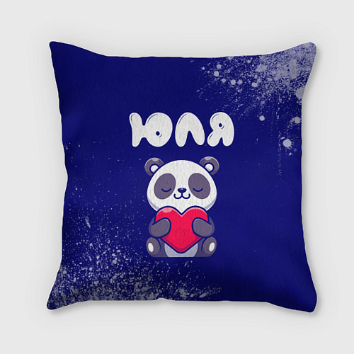 Подушка квадратная Юля панда с сердечком / 3D-принт – фото 1