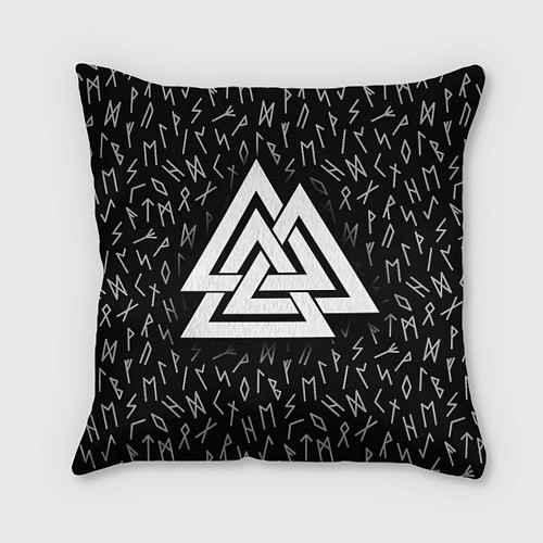 Подушка квадратная Valknut runes pattern / 3D-принт – фото 1