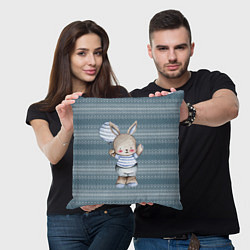 Подушка квадратная Зайчонок с шариком, цвет: 3D-принт — фото 2