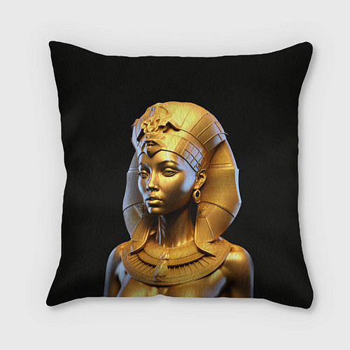 Подушка квадратная Нейросеть - золотая египетская богиня / 3D-принт – фото 1