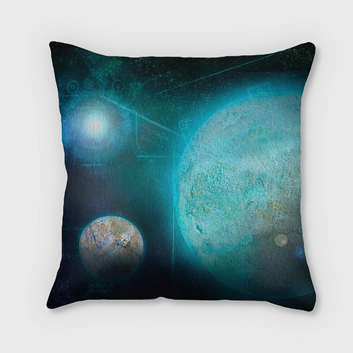 Подушка квадратная Космос и планеты / 3D-принт – фото 1