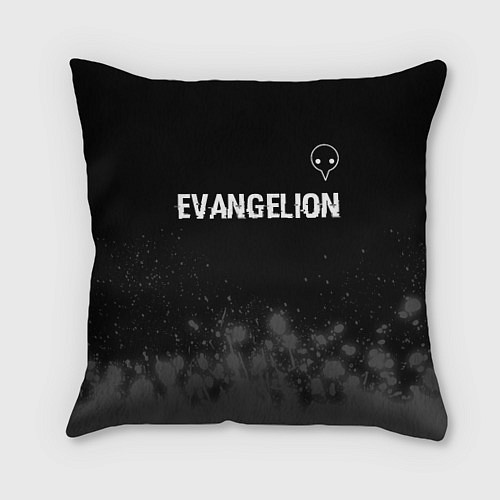 Подушка квадратная Evangelion glitch на темном фоне: символ сверху / 3D-принт – фото 1