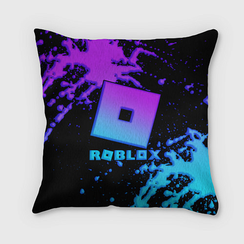 Подушка квадратная Roblox logo neon gradient / 3D-принт – фото 1