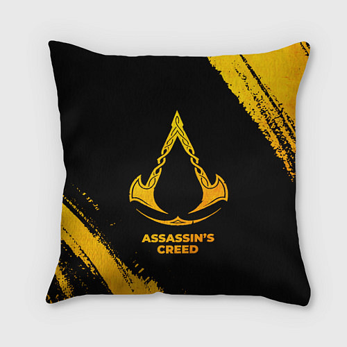Подушка квадратная Assassins Creed - gold gradient / 3D-принт – фото 1